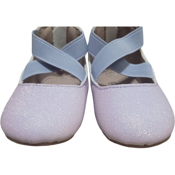 NEW A Bear Co Toddler Size 3 Lilac Smooth Glitter Ballerina Flats Purple - Picture 8 of 12